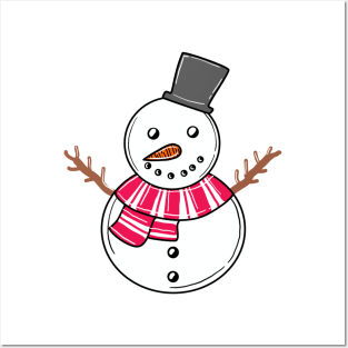 Cheerful snowman Posters and Art